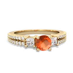 Fire Opal Classic 5Mm Round Engagement 14K Yellow Gold ring R26435RD