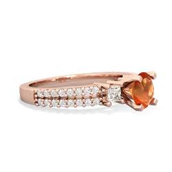 Fire Opal Classic 6Mm Round Engagement 14K Rose Gold ring R26436RD
