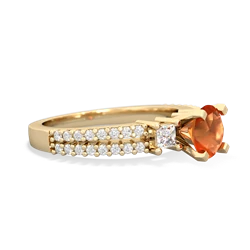 Fire Opal Classic 6Mm Round Engagement 14K Yellow Gold ring R26436RD
