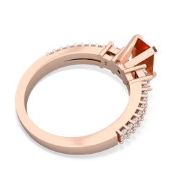 Fire Opal Classic 7X5mm Emerald-Cut Engagement 14K Rose Gold ring R26437EM