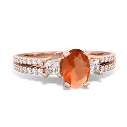 Fire Opal Classic 7X5mm Oval Engagement 14K Rose Gold ring R26437VL