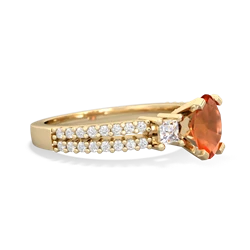 Fire Opal Classic 7X5mm Oval Engagement 14K Yellow Gold ring R26437VL