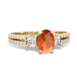 Fire Opal Classic 7X5mm Oval Engagement 14K Yellow Gold ring R26437VL