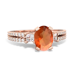 Fire Opal Classic 8X6mm Oval Engagement 14K Rose Gold ring R26438VL