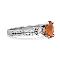 Fire Opal Classic 8X6mm Oval Engagement 14K White Gold ring R26438VL