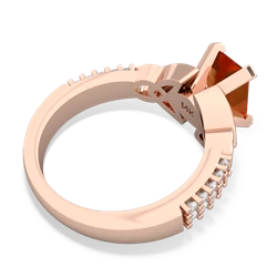 Fire Opal Celtic Knot 8X6 Emerald-Cut Engagement 14K Rose Gold ring R26448EM