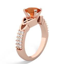 Fire Opal Celtic Knot 8X6 Oval Engagement 14K Rose Gold ring R26448VL