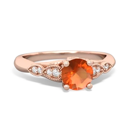Fire Opal Antique Elegance 14K Rose Gold ring R3100