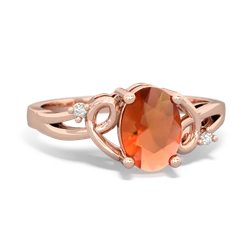 Fire Opal Swirls 14K Rose Gold ring R2347