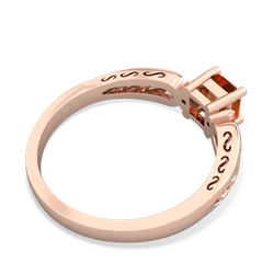 Fire Opal Filligree Scroll Square 14K Rose Gold ring R2430
