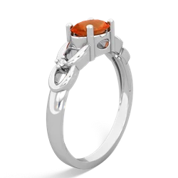 Fire Opal Links 14K White Gold ring R4032