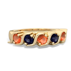 Fire Opal Anniversary Band 14K Yellow Gold ring R2089