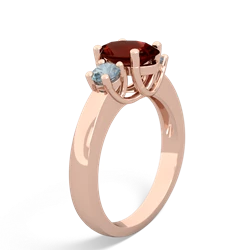Garnet Three Stone Oval Trellis 14K Rose Gold ring R4024