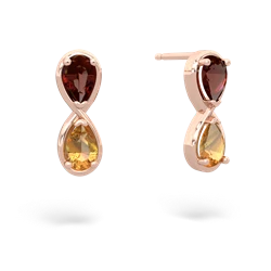 Garnet Infinity 14K Rose Gold earrings E5050