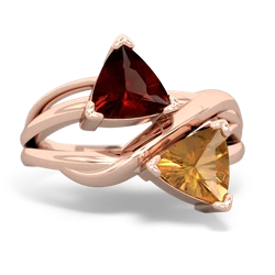 Garnet Split Band Swirl 14K Rose Gold ring R2341