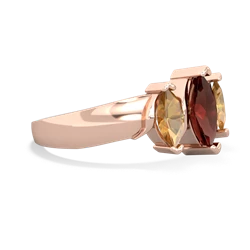 Garnet Three Peeks 14K Rose Gold ring R2433