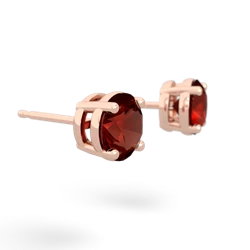 Garnet 6Mm Round Stud 14K Rose Gold earrings E1786