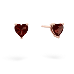 Garnet 5Mm Heart Stud 14K Rose Gold earrings E1861