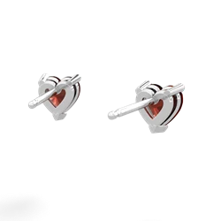 Garnet 5Mm Heart Stud 14K White Gold earrings E1861