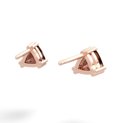 Garnet 5Mm Trillion Stud 14K Rose Gold earrings E1858