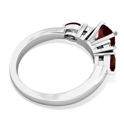 Smoky Quartz 6Mm Round Eternal Embrace Engagement 14K White Gold ring R2005