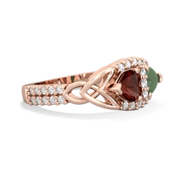 Garnet Sparkling Celtic Knot 14K Rose Gold ring R2645