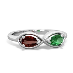 Garnet Infinity 14K White Gold ring R5050
