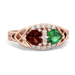 Garnet Sparkling Celtic Knot 14K Rose Gold ring R2645