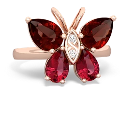 Garnet Butterfly 14K Rose Gold ring R2215