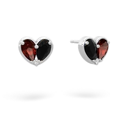 Garnet 'Our Heart' 14K White Gold earrings E5072