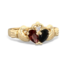 Garnet 'Our Heart' Claddagh 14K Yellow Gold ring R2388