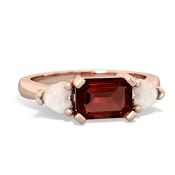 Garnet Three Stone 14K Rose Gold ring R5235