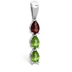 Garnet Dew Drops 14K White Gold pendant P2251