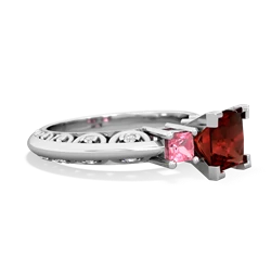 Garnet Eternal Embrace Engagement 14K White Gold ring C2001