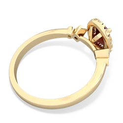 Garnet Antique-Style Halo 14K Yellow Gold ring R5720
