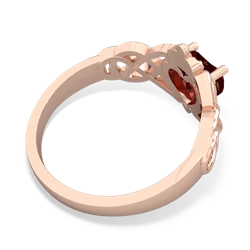 Garnet Claddagh Celtic Knot 14K Rose Gold ring R2367