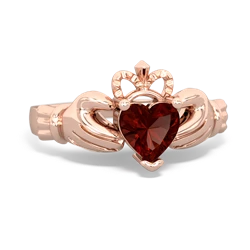 Garnet Claddagh 14K Rose Gold ring R2370