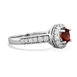 Garnet Diamond Halo 14K White Gold ring R5370