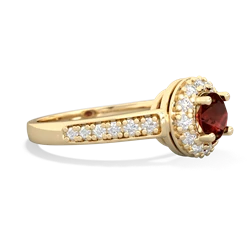 Garnet Diamond Halo 14K Yellow Gold ring R5370