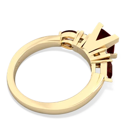 Garnet 6Mm Princess Eternal Embrace Engagement 14K Yellow Gold ring C2002