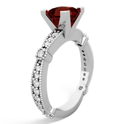 Garnet Sparkling Tiara 6Mm Princess 14K White Gold ring R26296SQ