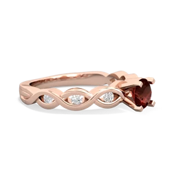 Garnet Infinity 5Mm Round Engagement 14K Rose Gold ring R26315RD