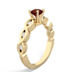Garnet Infinity 5Mm Round Engagement 14K Yellow Gold ring R26315RD