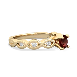 Garnet Infinity 5Mm Round Engagement 14K Yellow Gold ring R26315RD