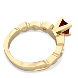 Garnet Infinity 5Mm Square Engagement 14K Yellow Gold ring R26315SQ