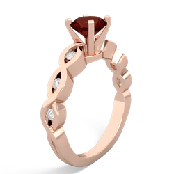 Garnet Infinity 6Mm Round Engagement 14K Rose Gold ring R26316RD