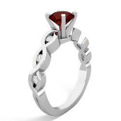 Garnet Infinity 6Mm Round Engagement 14K White Gold ring R26316RD