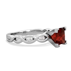 Garnet Infinity 6Mm Princess Engagement 14K White Gold ring R26316SQ