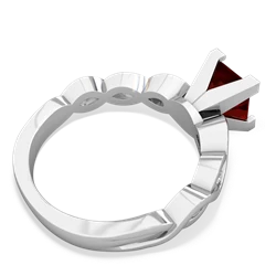 Garnet Infinity 6Mm Princess Engagement 14K White Gold ring R26316SQ