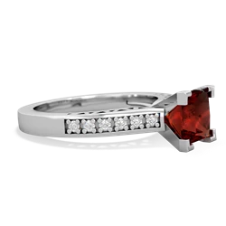 Garnet Art Deco Engagement 6Mm Princess 14K White Gold ring R26356SQ